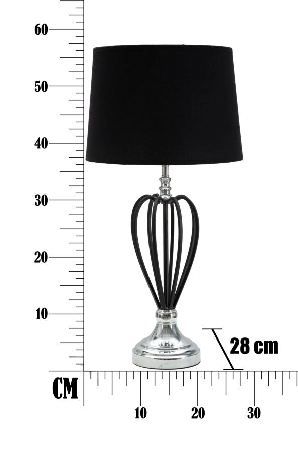 Lampada DARKY SILVER argentata con righelli, larghezza massima di 28 cm #dimensione_H56 cm
