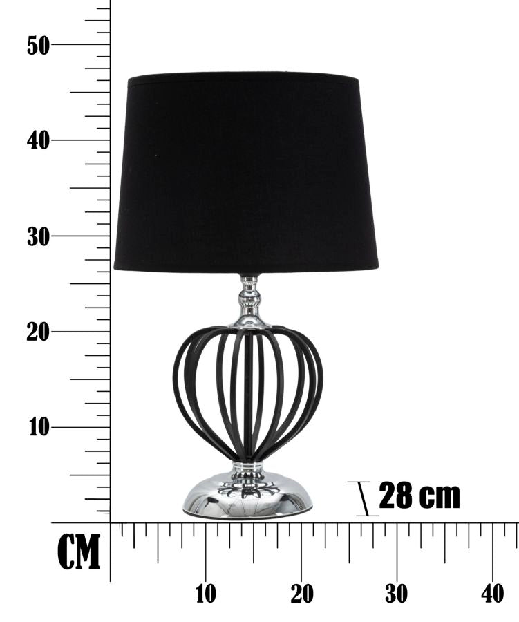 Lampada DARKY SILVER argentata con righello graduato, misura di 28 cm #dimensione_H44,5 cm