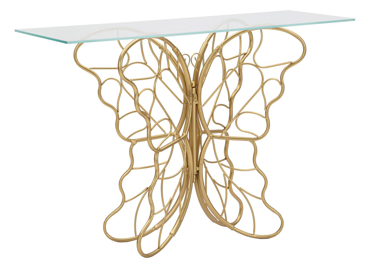console_in_metallo_dorato_con_piano_in_vetro_e_base_a_farfalla__butterfly