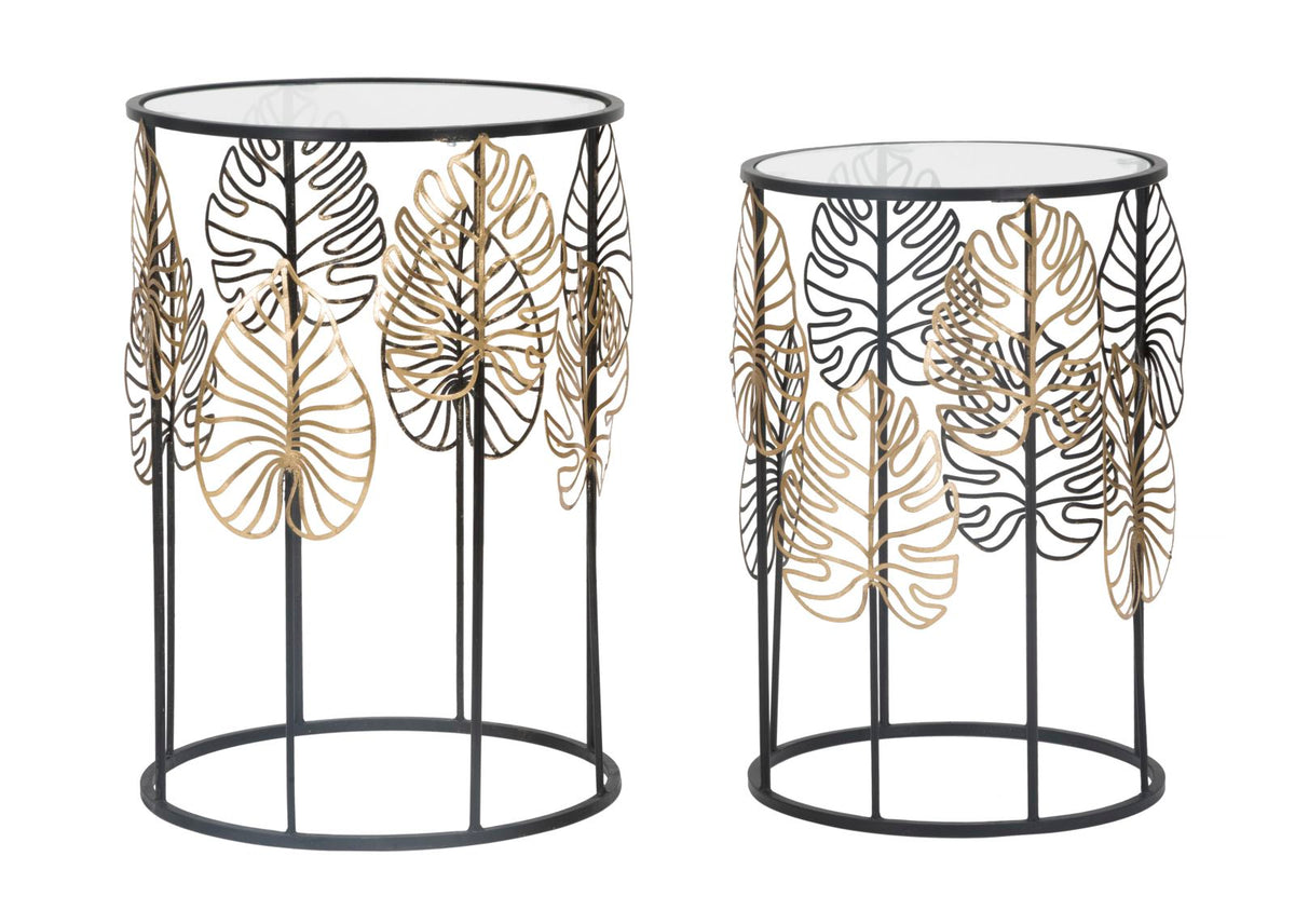 coppia_tavolini_rotondi_in_vetro_con_base_metallo_e_foglie_dorate__foglie_glamoppia