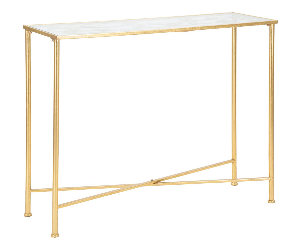 console_in_metallo_dorato_con_piano_in_vetro_e_farfalle__butterflies_glass