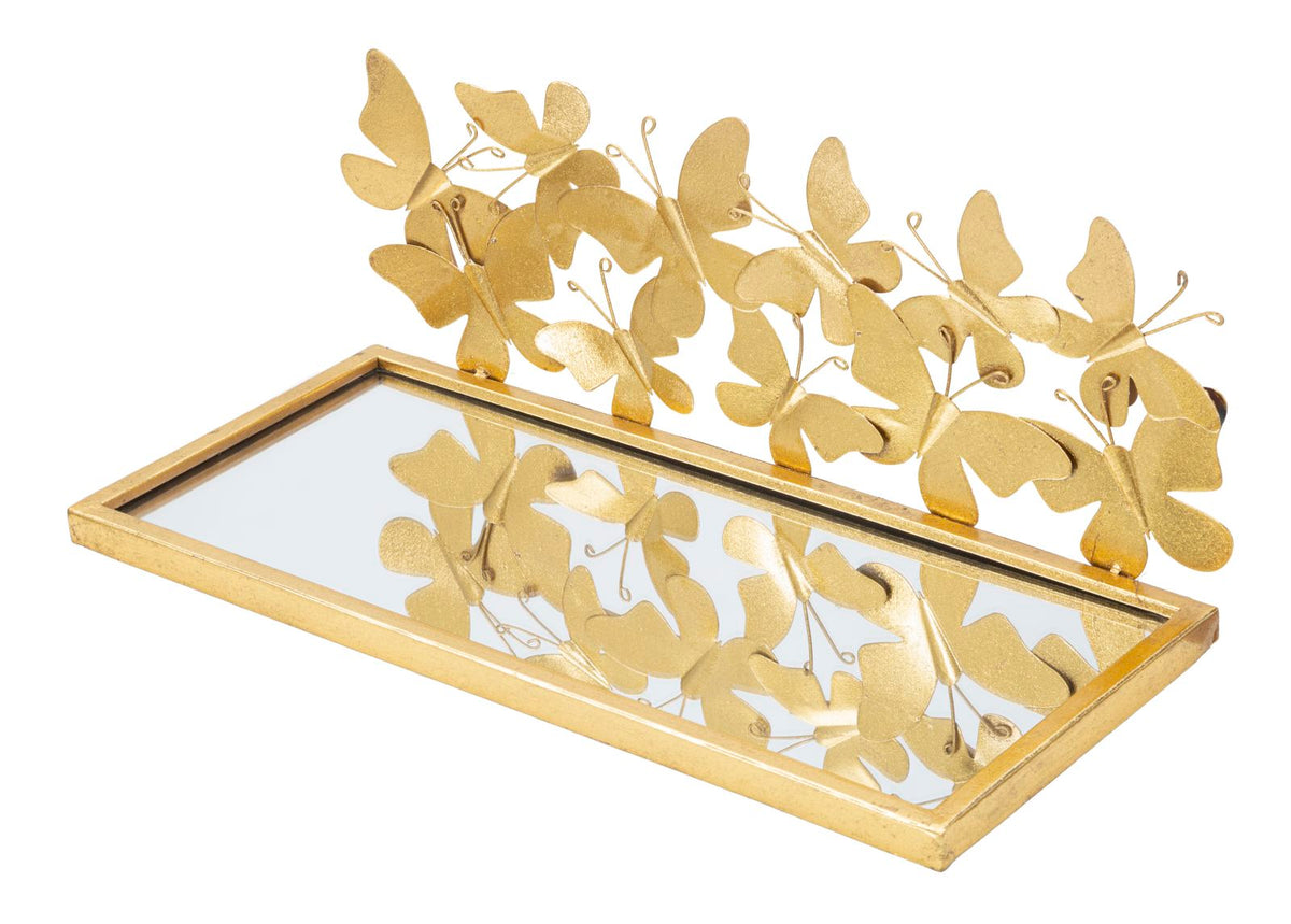 coppia_comodini_mensola_parete_metallo_dorato_vetro_specchio_farfalle__butterfliesoppia
