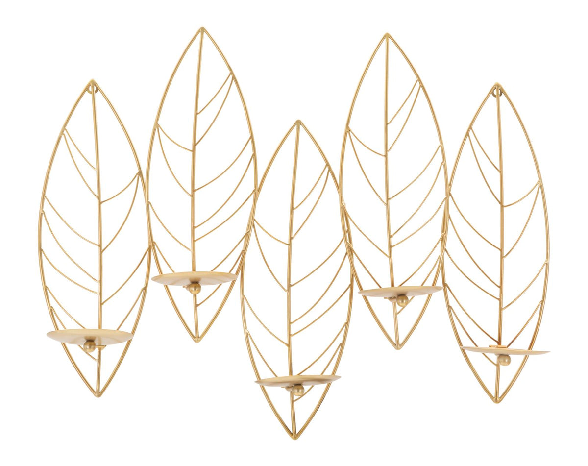 portacandele_da_parete_in_metallo_dorato_a_foglie_5_posti__leaf