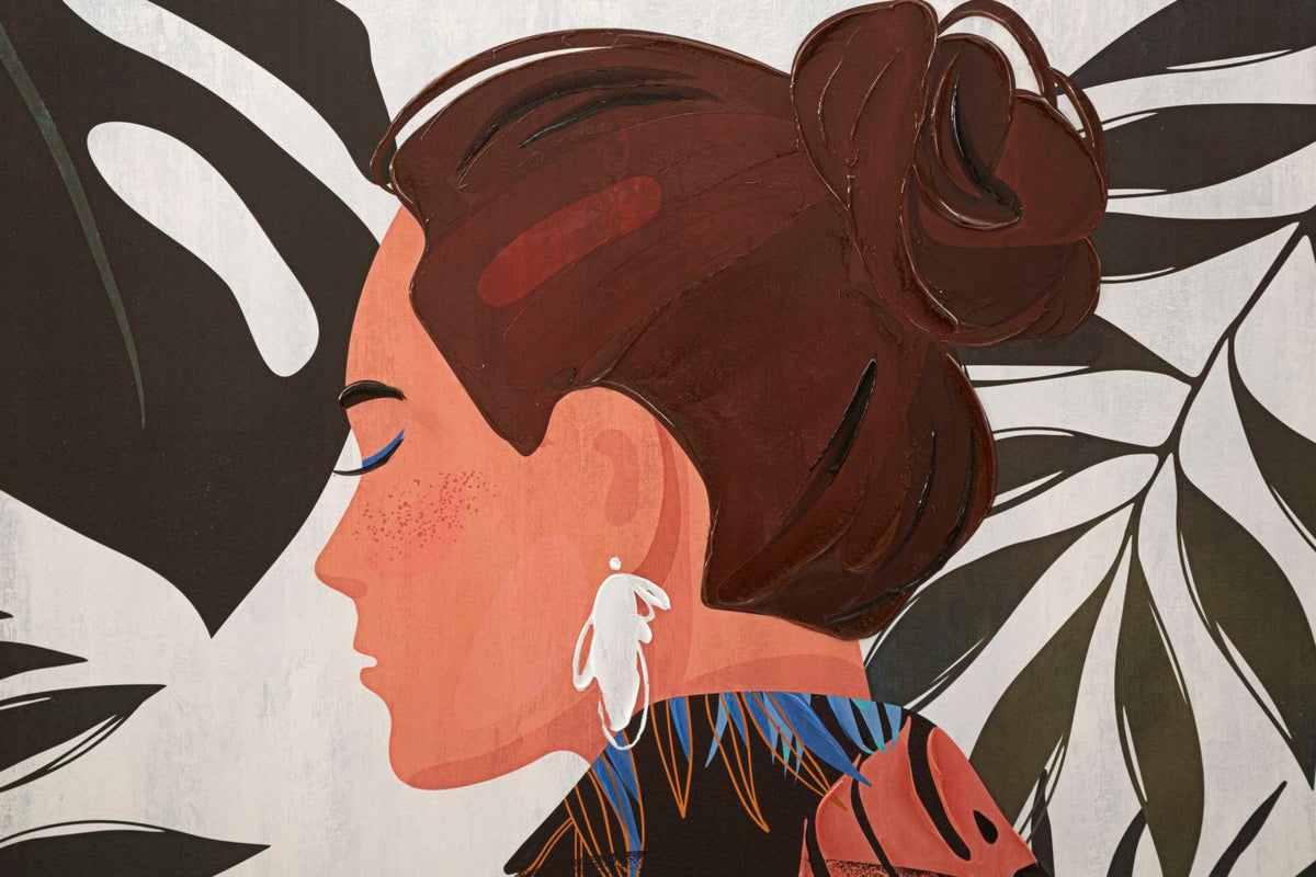 stampa_su_tela_con_donna_e_foglie_tropicali_80x120_cm__lady_jungle