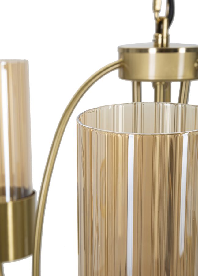 Lampadario in Metallo Dorato e Vetro 3 Luci Diametro 60 cm - VERSAILLES 3 LUCI