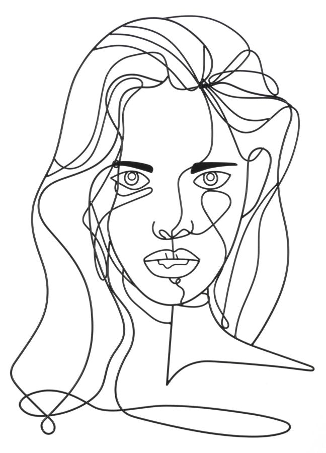 pannello_decorativo_3d_da_parete_in_metallo_nero_volto_ragazza__face