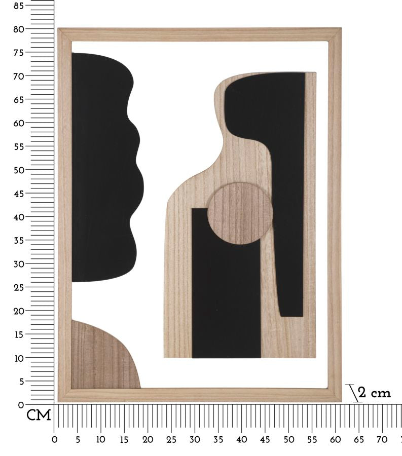 Pannello ASTRY naturale con righello sovrapposto che indica le dimensioni in centimetri #colore_Naturale