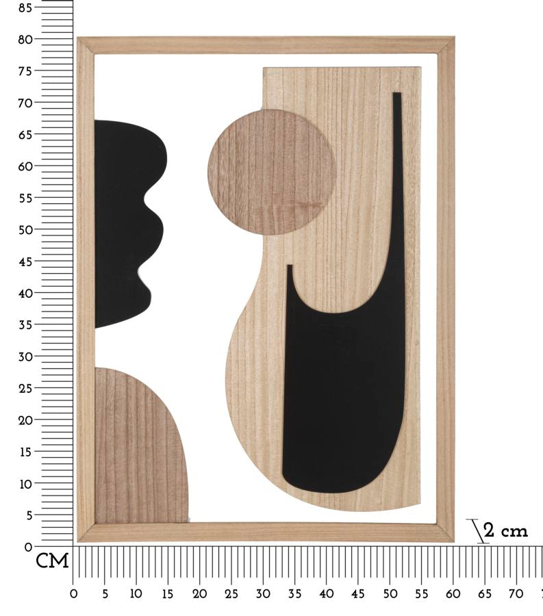 Pannello ASTRY noce con righello in centimetri che indica dimensioni circa 60 x 80 cm #colore_Noce