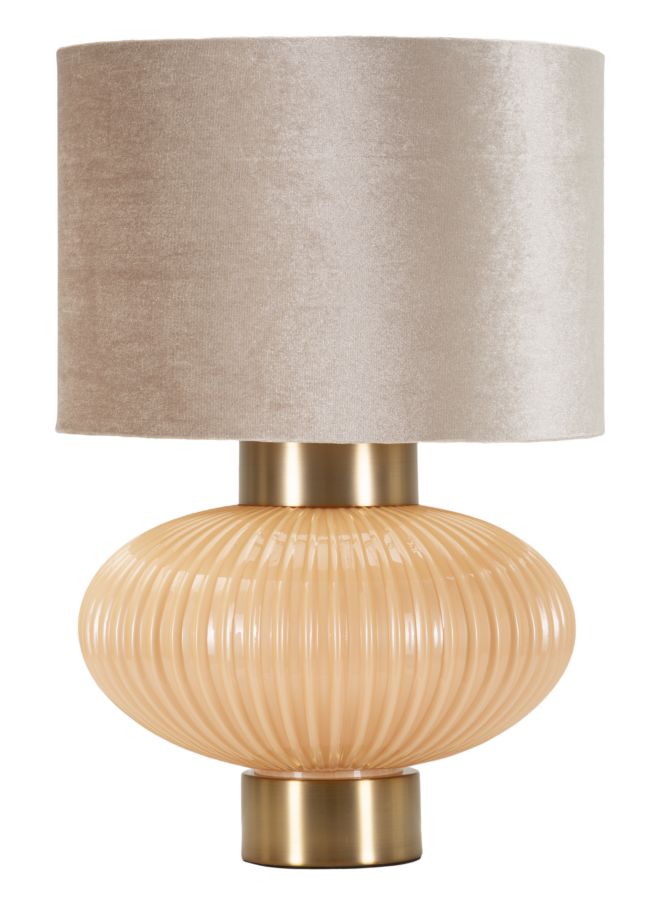 lampada_da_tavolo_sferica_scanalata_con_paralume_neutro_e_dettagli_dorati__perly