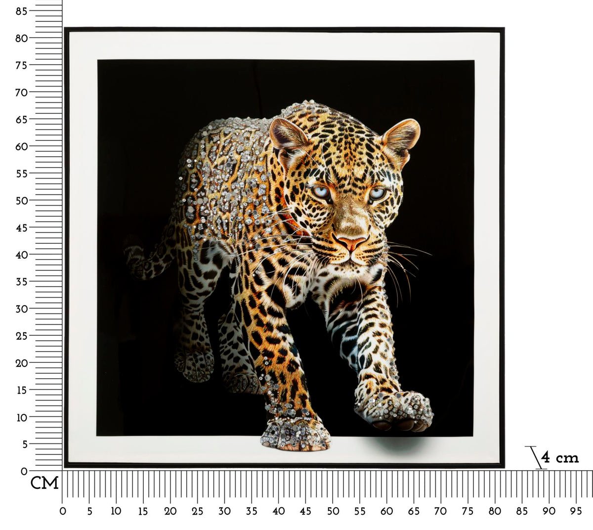 Quadro GIAGUARO quadrato con cornice, righello graduato in centimetri lungo i bordi #colore_Multicolore