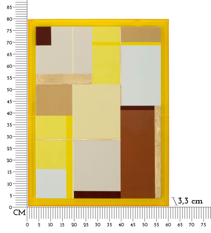 Quadro ACRYLIC 60x80 cm accanto a righello graduato che indica le misure #colore_Multicolore