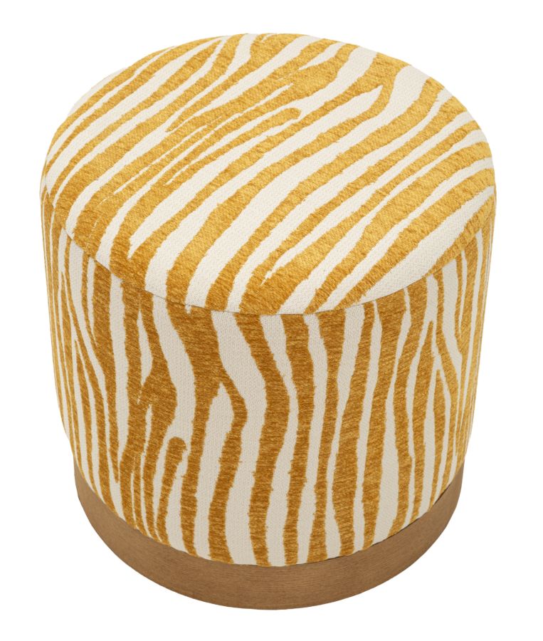 Pouf SAVANA senape visto a tre quarti dall'alto su fondo bianco #colore_Senape