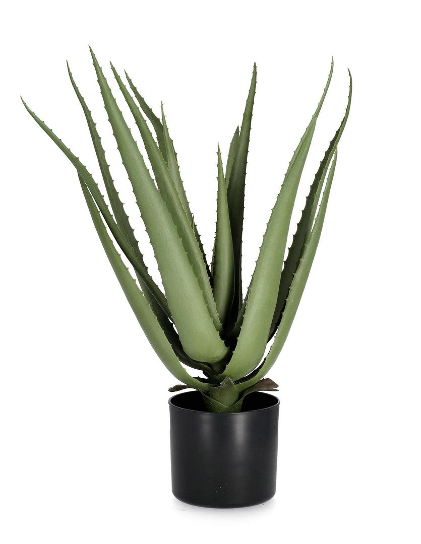Set di 4 Piante Aloe Artificiali con Vaso 16 Foglie H60cm - ALOE