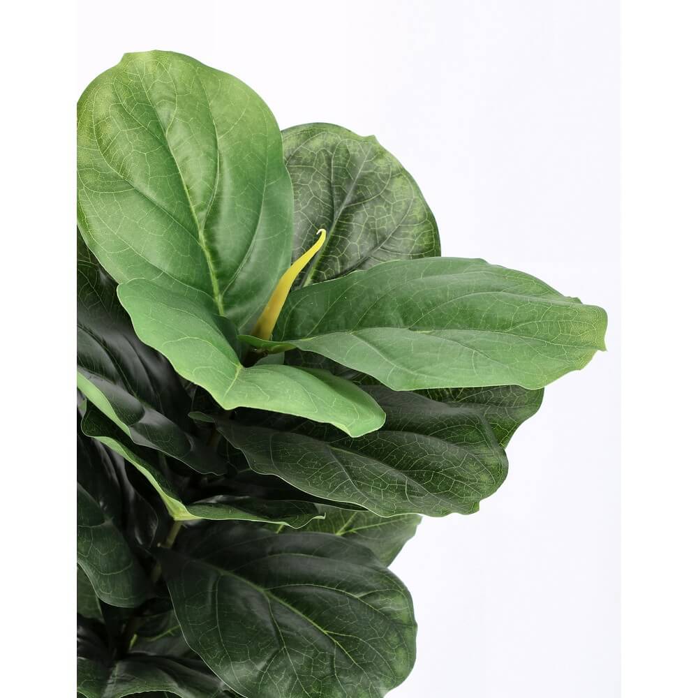 Set di 4 Ficus Lyrata Artificiale con Vaso 72 Foglie H120cm - EMBRACIA
