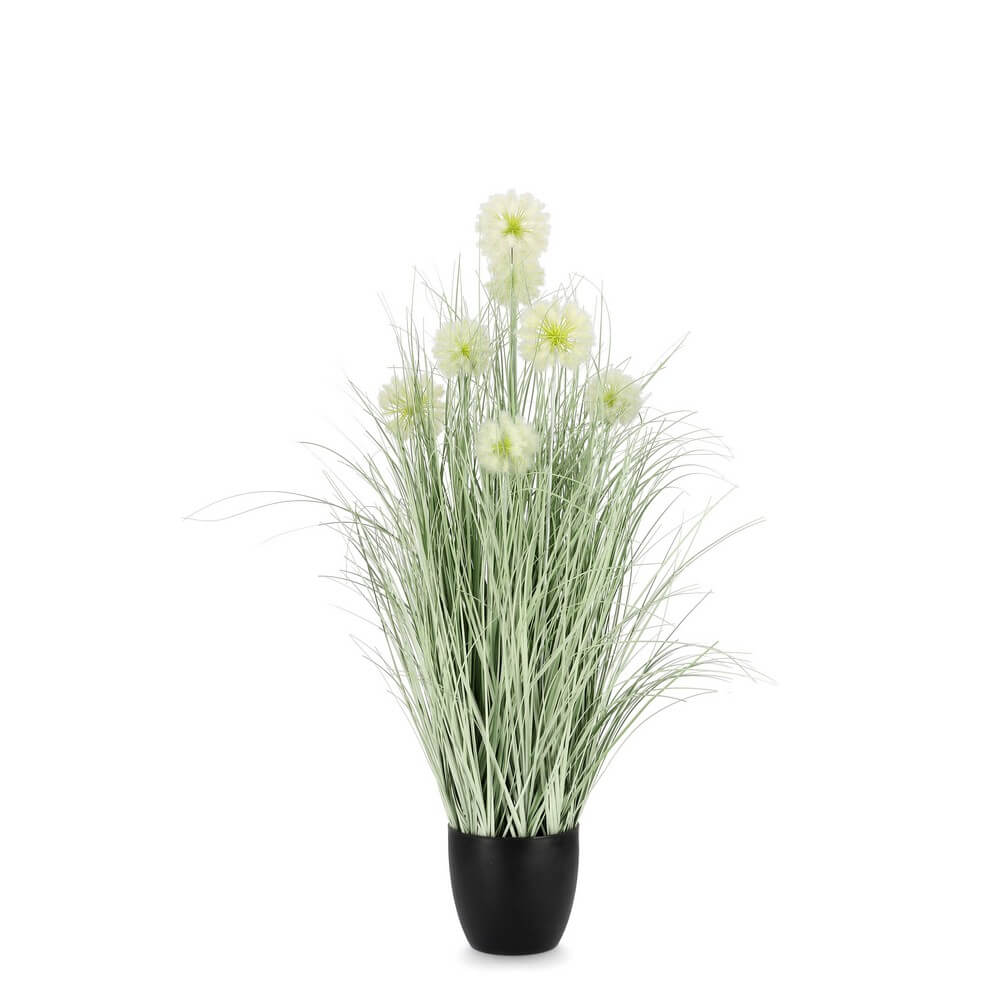 Set di 4 Piante Artificiali con Erba e Fiori Cipolla in Vaso - IMPERIALE