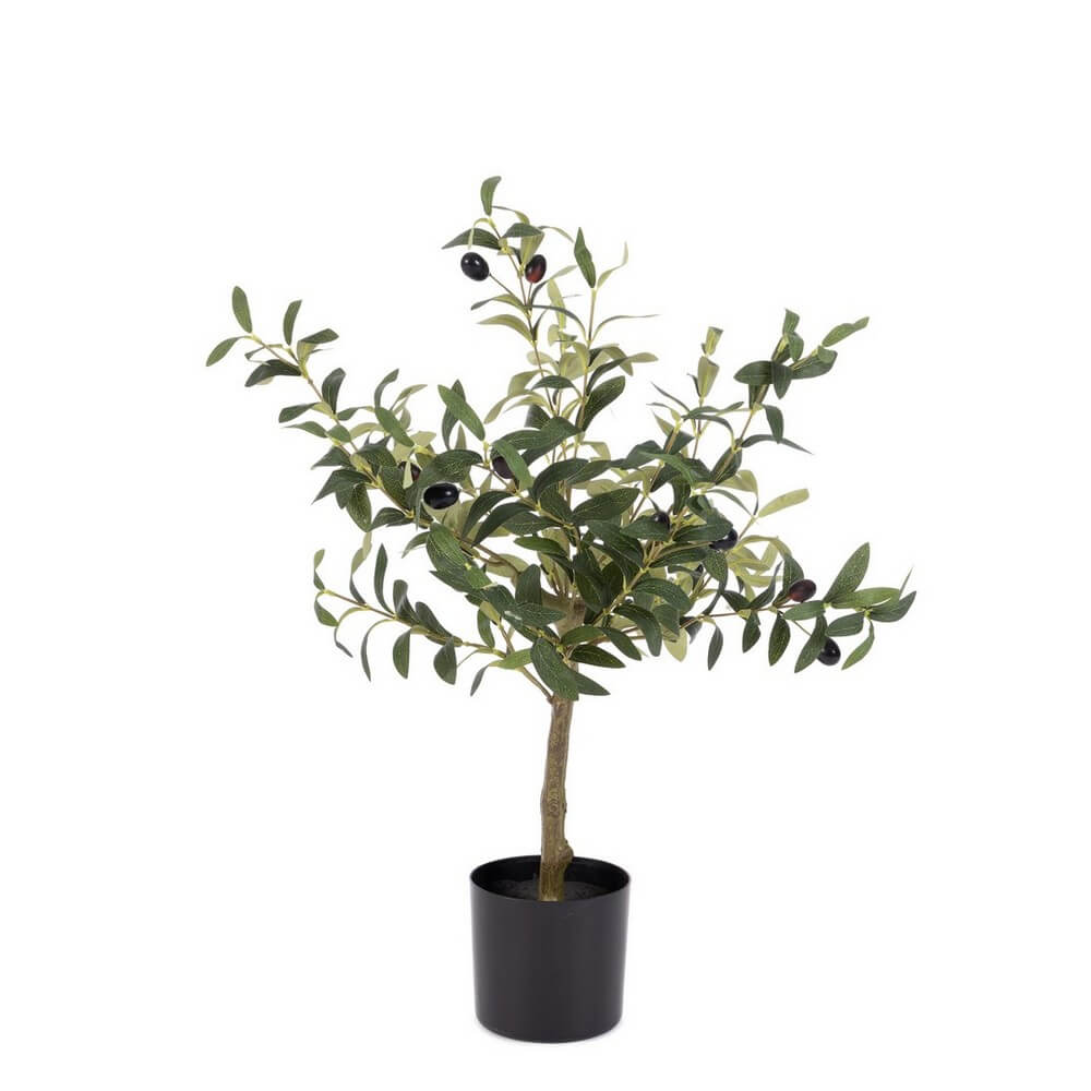 Set di 4 Piante di Ulivo Artificiali con Vaso Altezza 65 cm - ULIVO