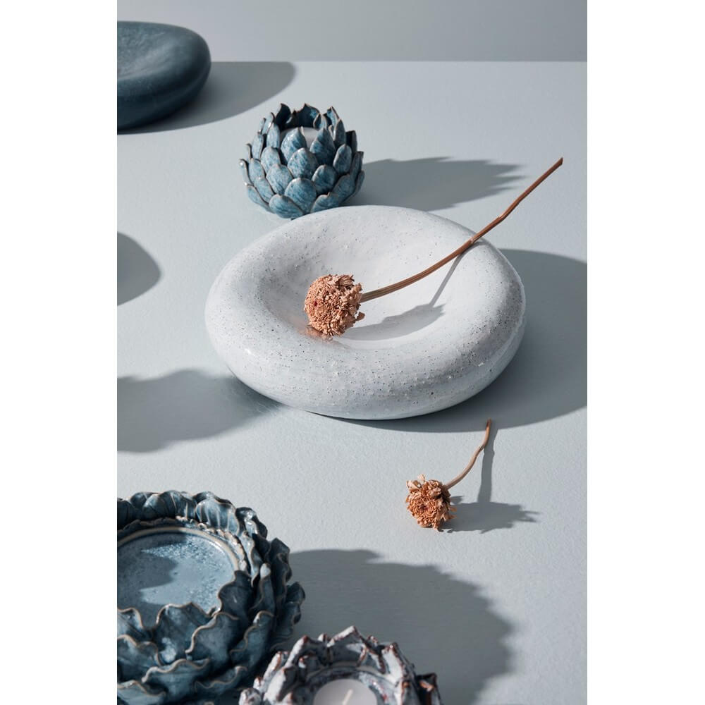 Ciotola Decorativa in Ceramica a Forma di Sasso Bianco - MASAMI