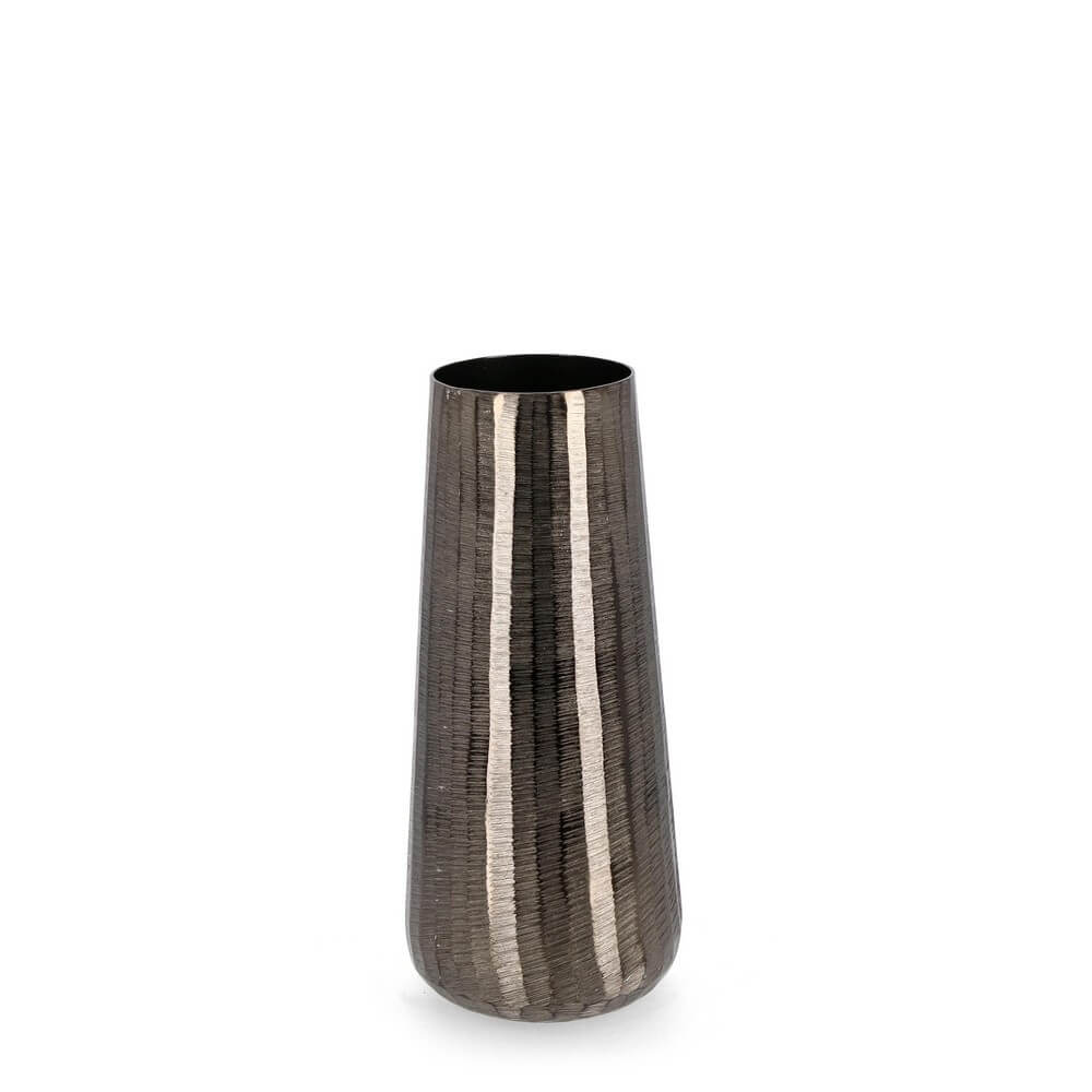 Vaso Decorativo in Alluminio Cesellato Antracite H34 - MEI-JING
