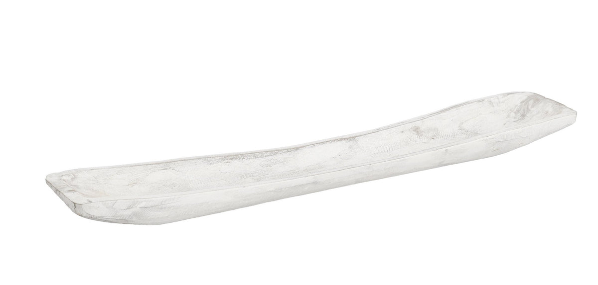 Set di 4 Vassoi Decorativi Rettangolari in Legno Bianco 91x17 cm - JAMAL