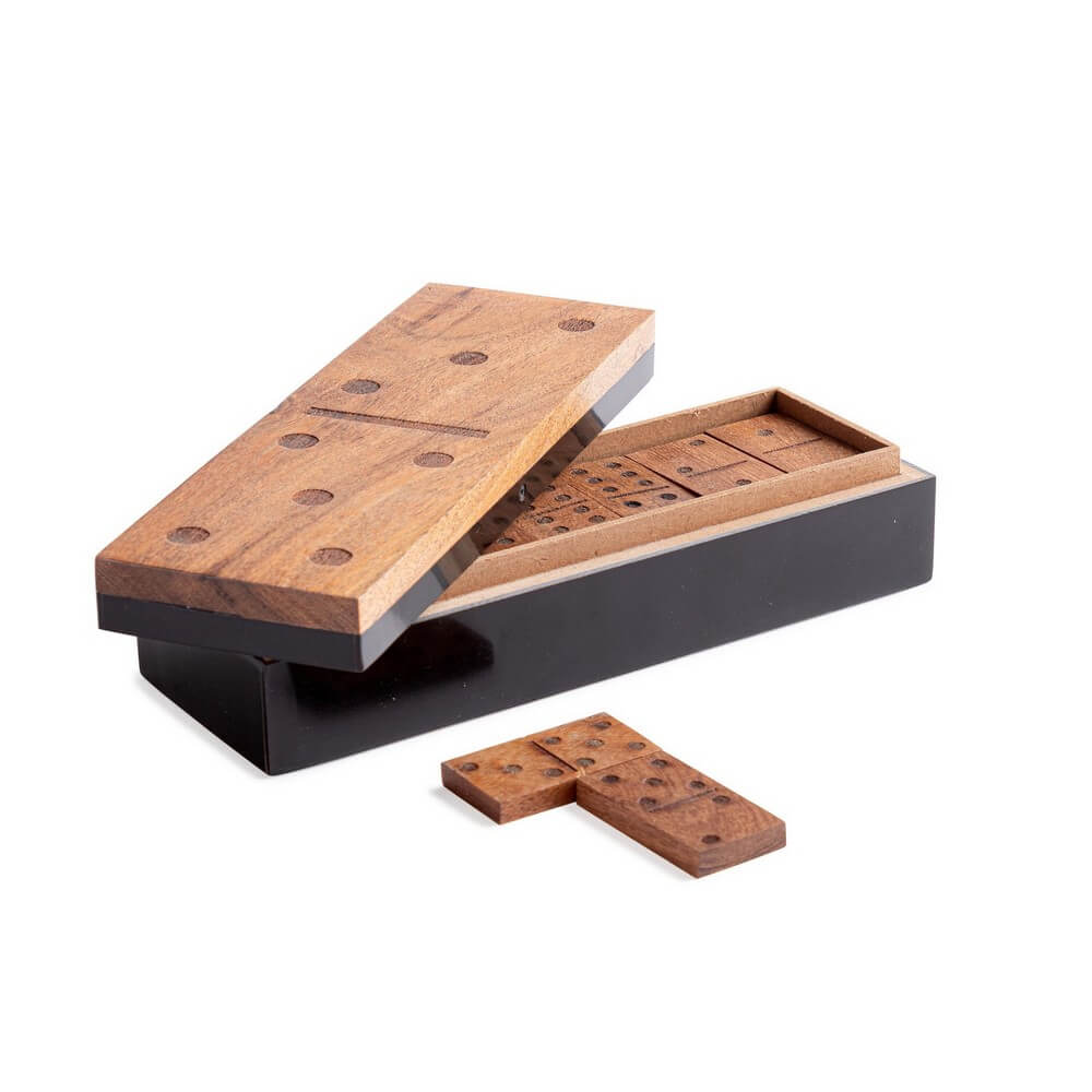 Gioco di domino decorativo in legno di acacia e resina - DOMINO