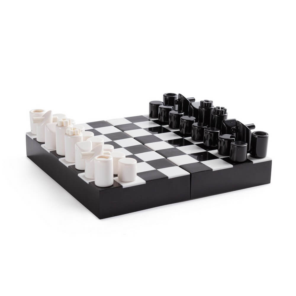 Scacchiera Decorativa in Resina Bianco e Nero 21x21 cm - SCACCHI
