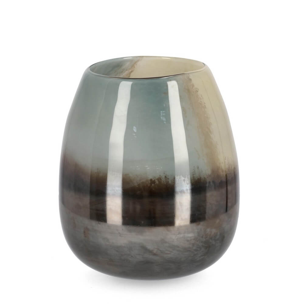 Vaso in vetro soffiato con sfumature multicolore fatto a mano - KYOKO