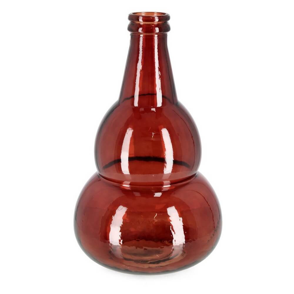 Vaso Bottiglia Decorativa in Vetro Riciclato Rosso H45 - ABBY