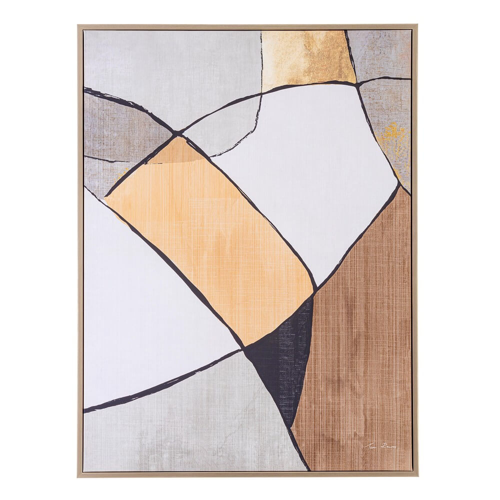 Quadro Astratto Geometrico su Tela con Cornice 60x80 cm - SANA