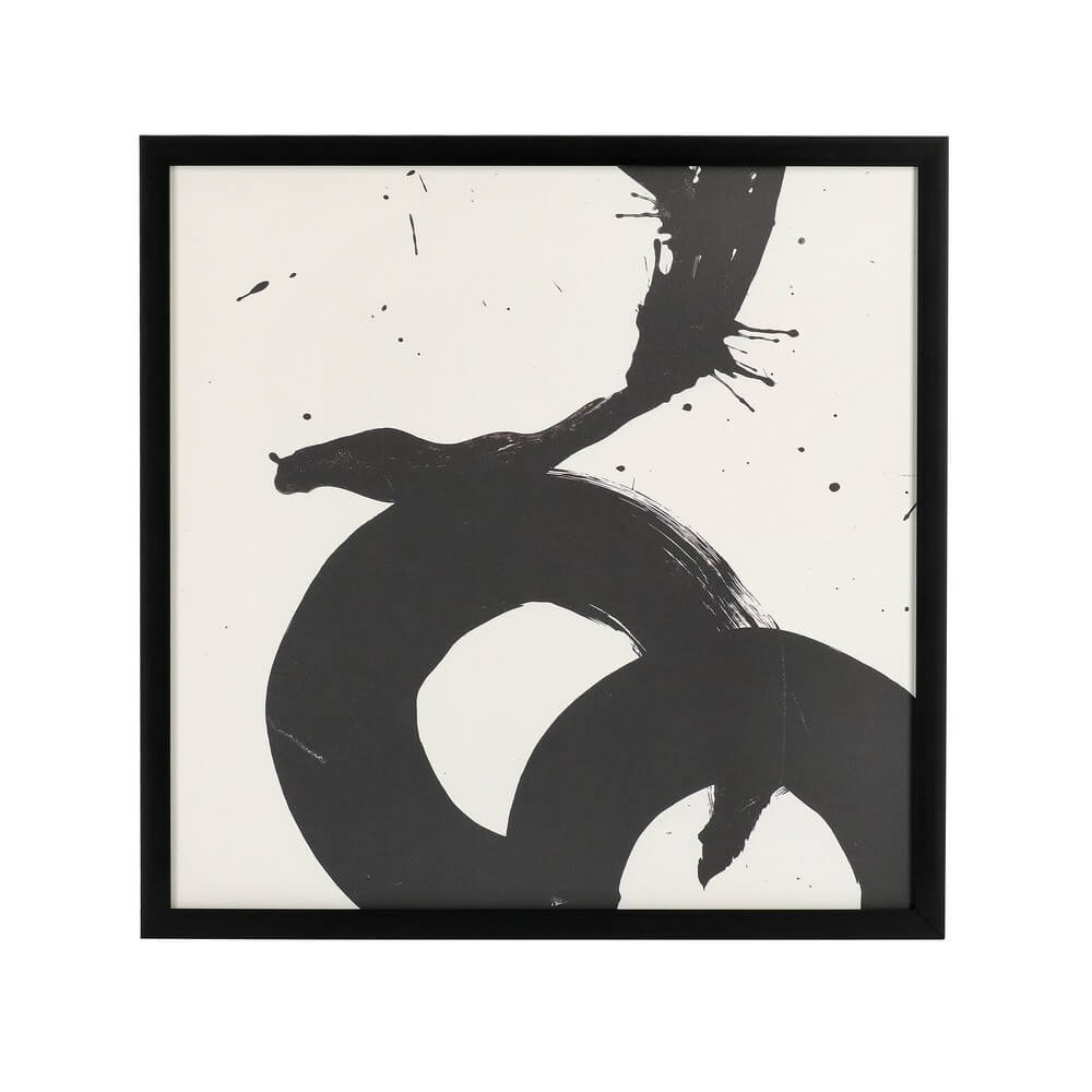 Quadro con Cornice Astratto in Bianco e Nero 61x61 cm - PRIYA