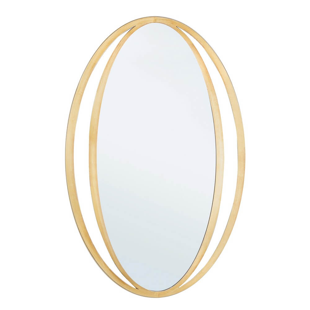Specchio Ovale da Parete con Cornice in Metallo Dorato - KING