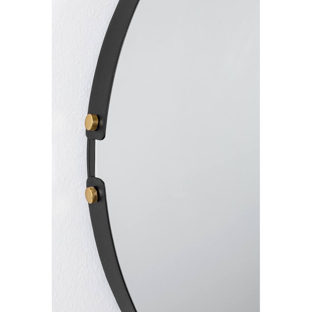 Specchio Rotondo con Cornice in Acciaio Nero D66 cm - DAMON