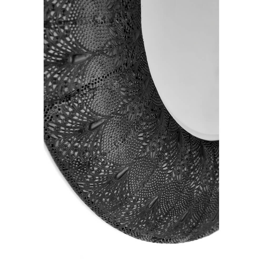Specchio Rotondo con Cornice in Metallo Traforato Nero D70 - PARKER