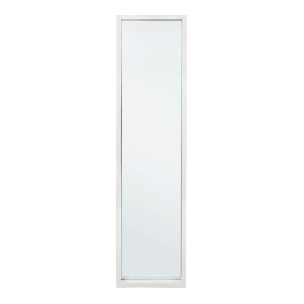Specchio Rettangolare con Cornice in Legno Bianco 32x122 cm - YOUNG