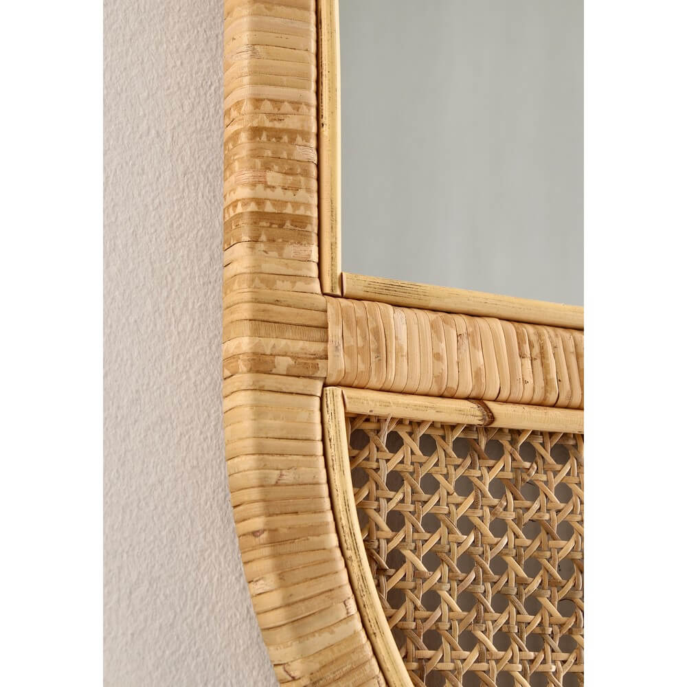 Specchio Ovale da Parete in Rattan con Intreccio Vienna - EDWARDS