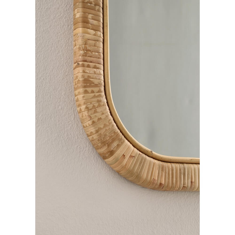 Specchio da Parete Rettangolare in Rattan con Intreccio Vienna - EDWARDS