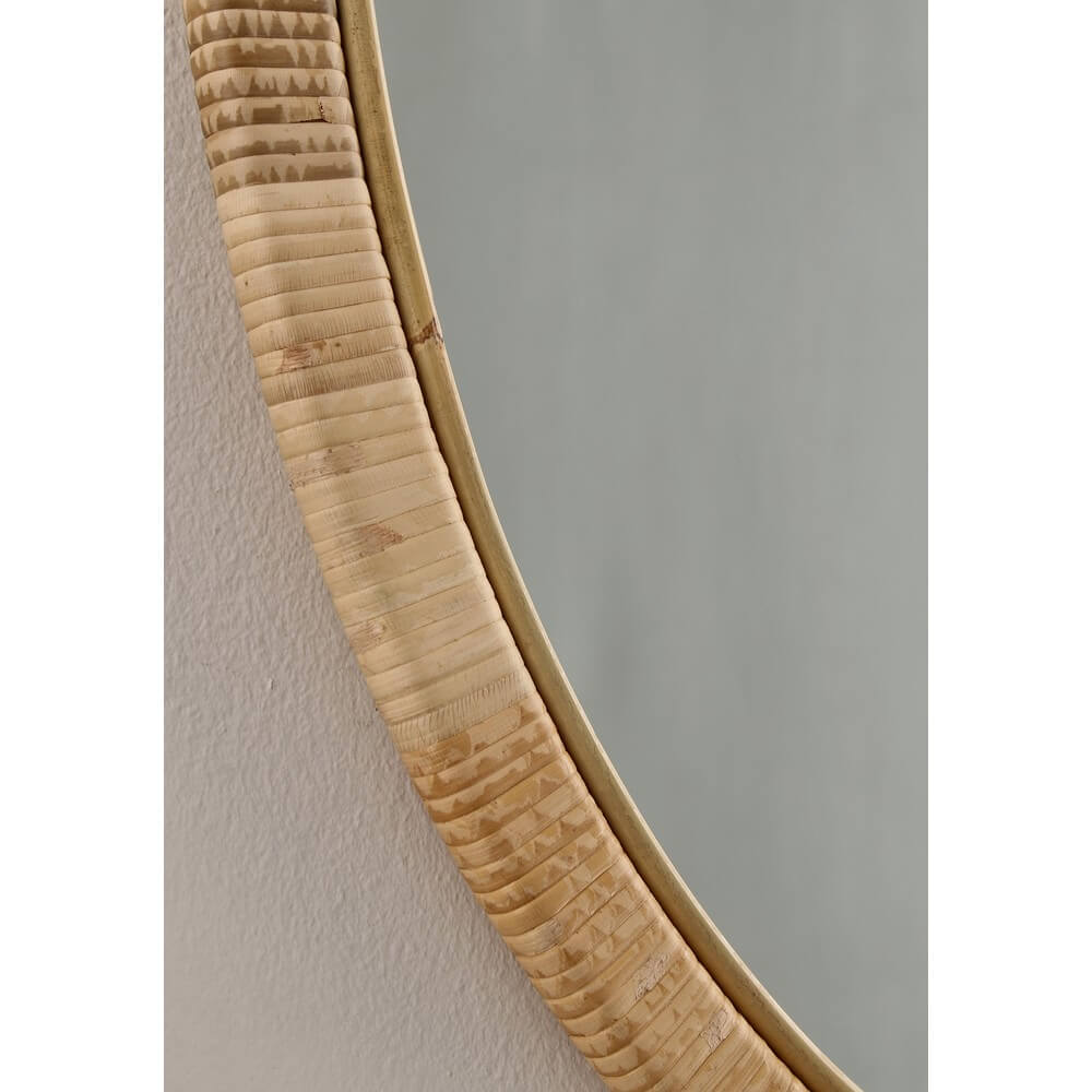 Specchio da Parete Ovale in Rattan con Intreccio Vienna - EDWARDS