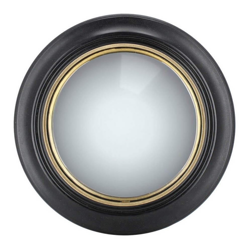 Specchio Rotondo Convesso in Legno di Mango con Cornice Oro - DUDHI