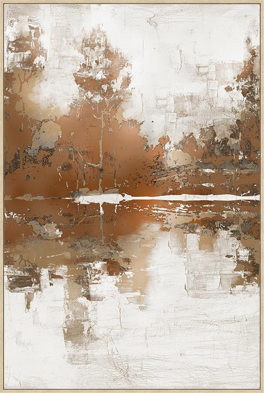 Quadro con Cornice Stampa su Tela Dipinta a Mano Paesaggio Astratto - BOLD