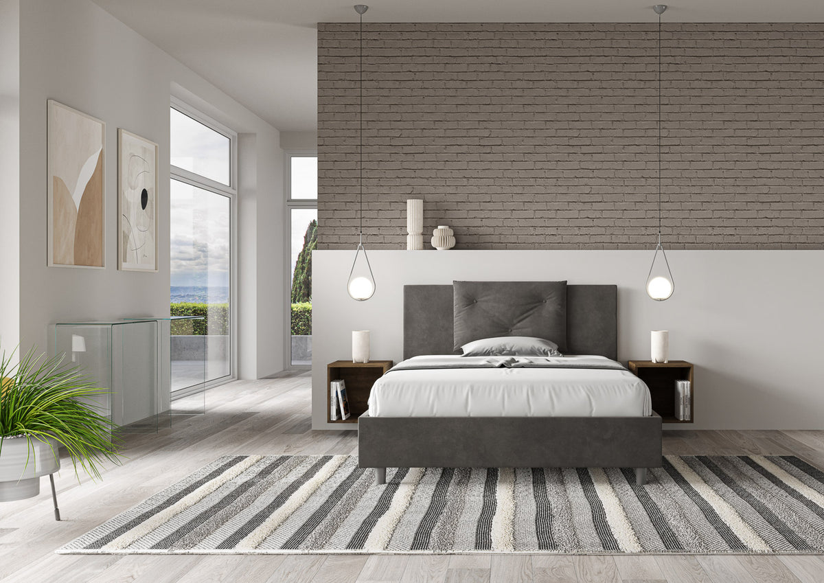 Letto una piazza e mezza rivestito in Microfibra - APPIA