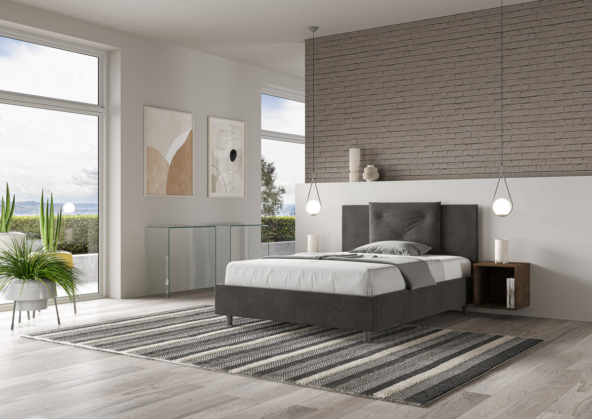 Letto una piazza e mezza rivestito in Microfibra - APPIA