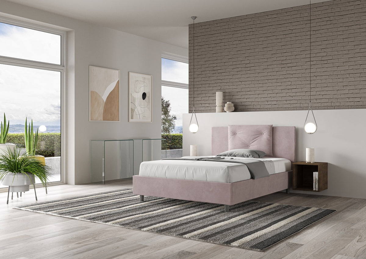Letto una piazza e mezza rivestito in Microfibra - APPIA