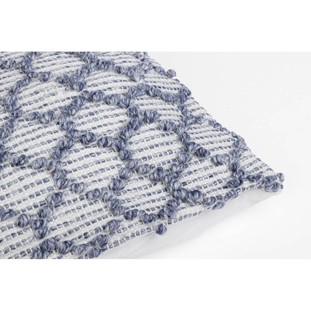 Cuscino da Esterno Blu Bianco Tessuto Intrecciato 80x80 cm - CHANDER