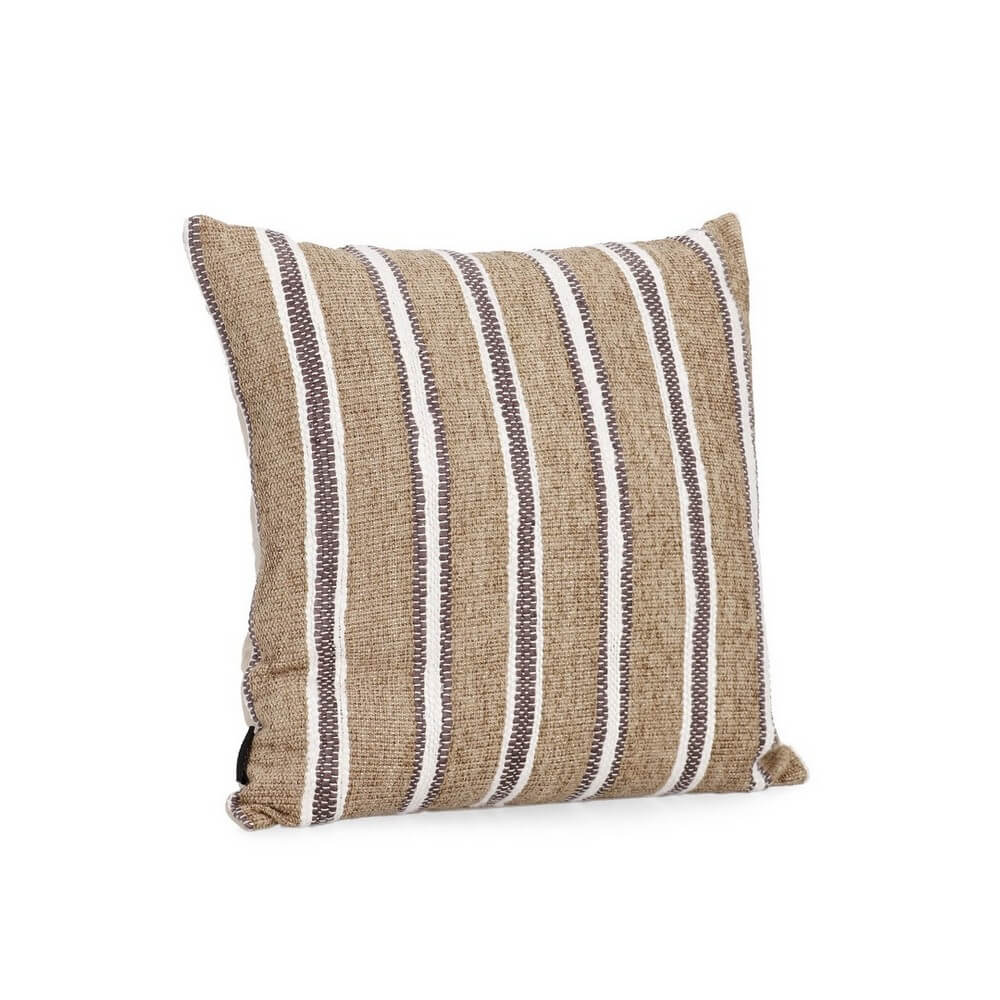 Cuscino decorativo a righe in cotone e velluto 45x45 cm - LALAP