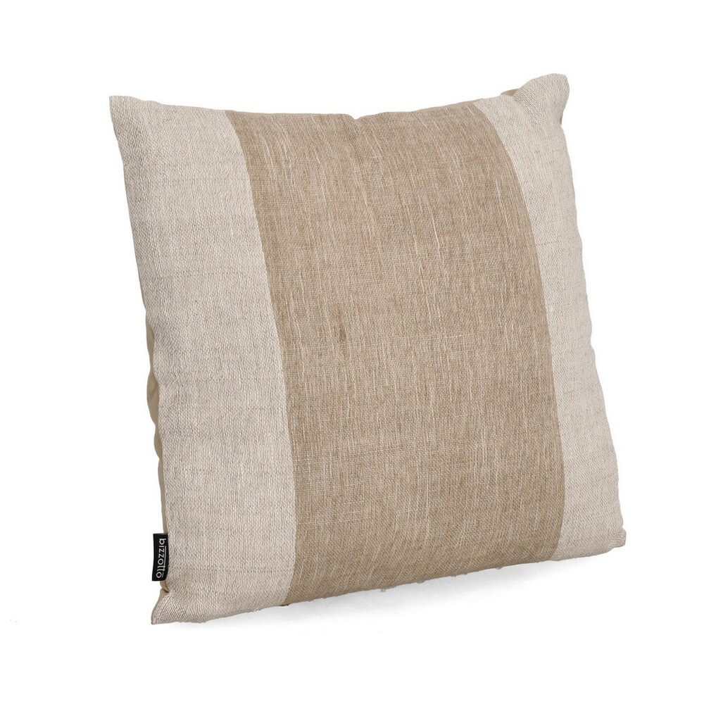 Cuscino Decorativo in Cotone e Viscosa con Fascia Intrecciata 45x45 Naturale - MANPUR