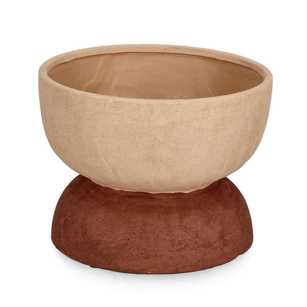 Vaso da fiori in terracotta bicolore con base a cupola - HECTOR
