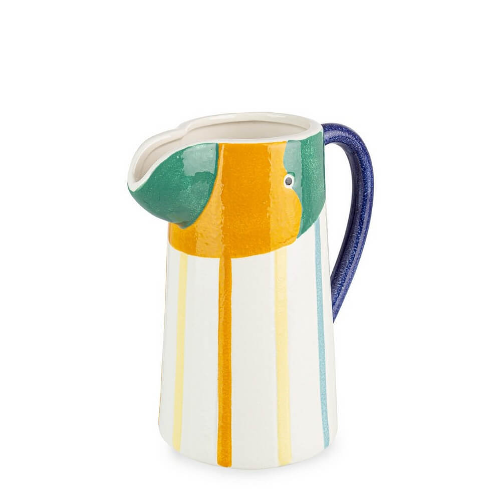 Caraffa in Porcellana con Decorazione Pappagallo a Righe H21 - WIKI