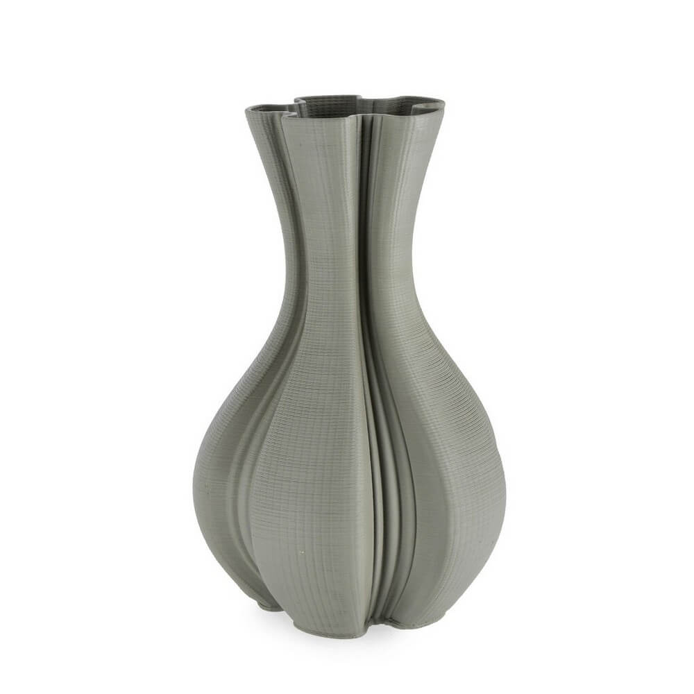 Vaso decorativo in ceramica stampata 3D verde salvia H39 cm - REIKO