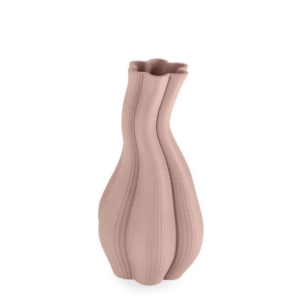 Vaso decorativo in ceramica stampata 3D forma organica rosa - REIKO