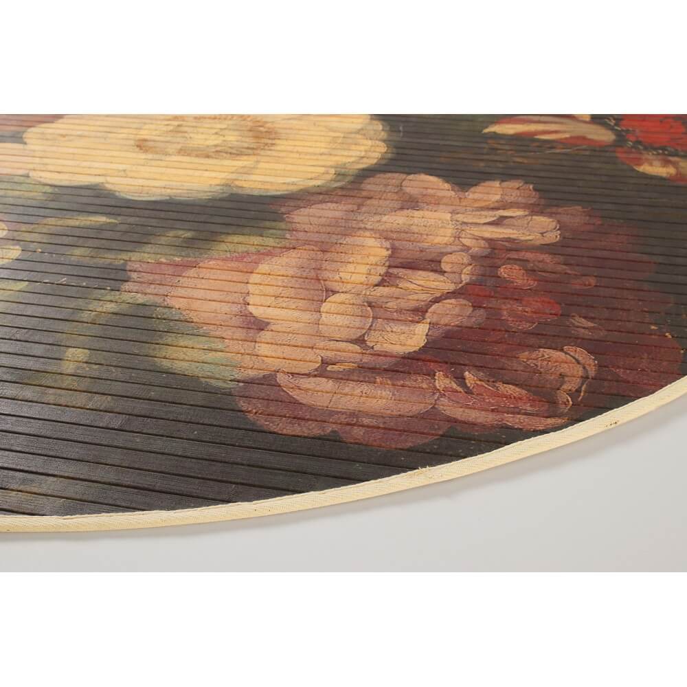 Set di 6 Tappeti Rotondi in Bamboo con Stampa Floreale D120 - STARDUST