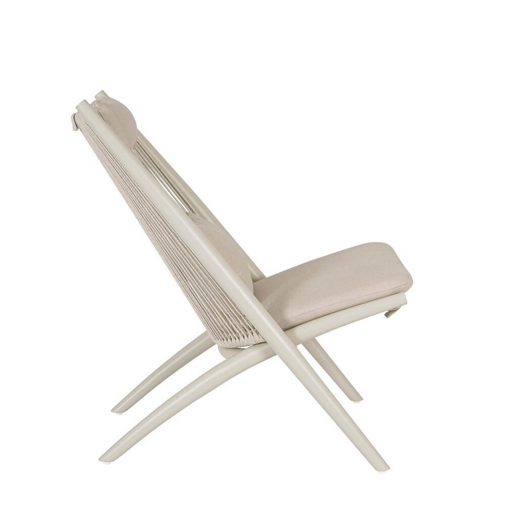 Set di 2 Poltrone Lounge da Esterno con Cuscini in Alluminio e Corde - ISOLDE